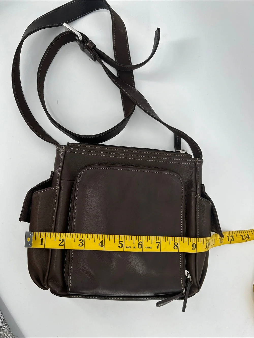 Fossil Travelers Built In Wallet Chocolate Brown Leather  Crossbody Everyday